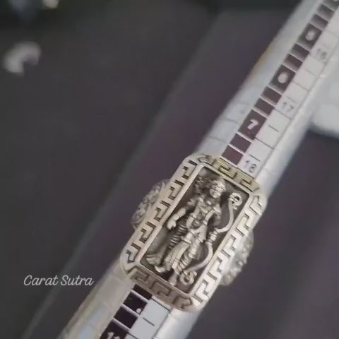 Antique Designed Ram Bhagwan Ring | 925 Sterling Silver Oxidized Ring | Men's Jewelry | With Certificate of Authenticity and 925 Hallmark