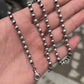 Minimalist Solid 3mm Oxidised Ball Chain | 925 Sterling Silver Chain | With Certificate of Authenticity and 925 Hallmark