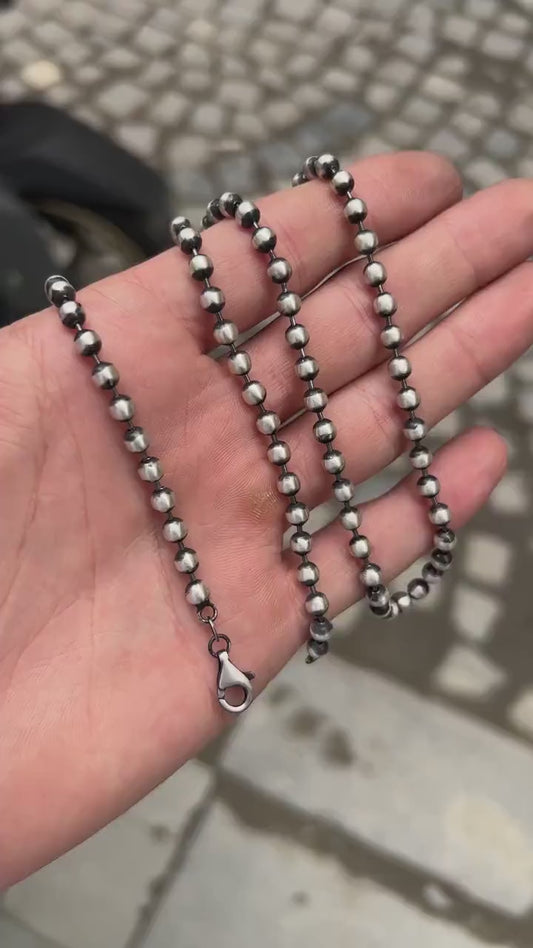 Minimalist Solid 3mm Oxidised Ball Chain | Chain