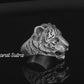 RARE PRINCE by CARAT SUTRA | Unique Designed 3D Tiger Face Ring | 925 Sterling Silver Oxidized Ring | Men's Jewelry | With Certificate of Authenticity and 925 Hallmark