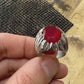 RARE PRINCE by CARAT SUTRA | Unique Designed Ring with Natural Red Ruby | 925 Sterling Silver Oxidized Ring | Men's Jewelry | With Certificate of Authenticity and 925 Hallmark