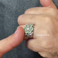 RARE PRINCE by CARAT SUTRA | Unique Designed Turkish Style Ring with 6 Stone Emerald Ring | 925 Sterling Silver Oxidized Ring | Men's Jewelry | With Certificate of Authenticity and 925 Hallmark