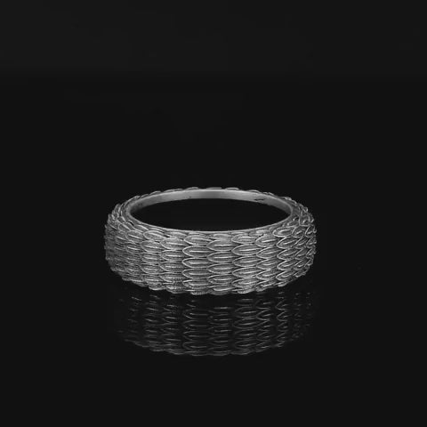 RARE PRINCE by CARAT SUTRA | Exclusive Eagle Feather Band Ring for Men, Oxidized Sterling Silver 925 Ring | Jewellery for Men| With Certificate of Authenticity and 925 Hallmark