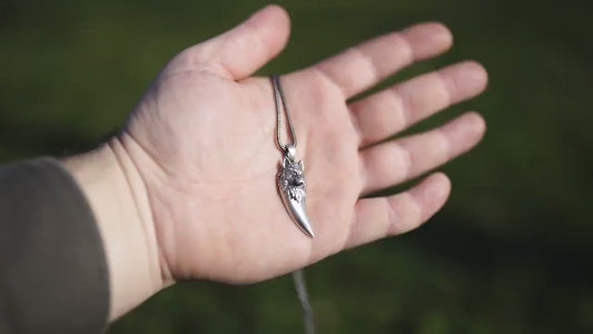 RARE PRINCE by CARAT SUTRA | Unique Designed Wolf Nail Pendant for Men | 925 Sterling Silver Oxidized Pendant | Men's Jewelry | With Certificate of Authenticity and 925 Hallmark
