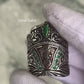 RARE PRINCE by CARAT SUTRA | Unique Turkish Emperor's Style Signet Thumb Ring studded with Emeralds | 925 Sterling Silver Oxidized Ring | Men's Jewelry | With Certificate of Authenticity and 925 Hallmark