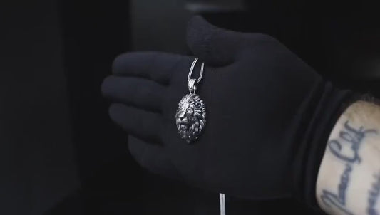 Unique Designed Lion Pendant for Men | 925 Sterling Silver Oxidized Pendant | Men's Jewelry | With Certificate of Authenticity and 925 Hallmark