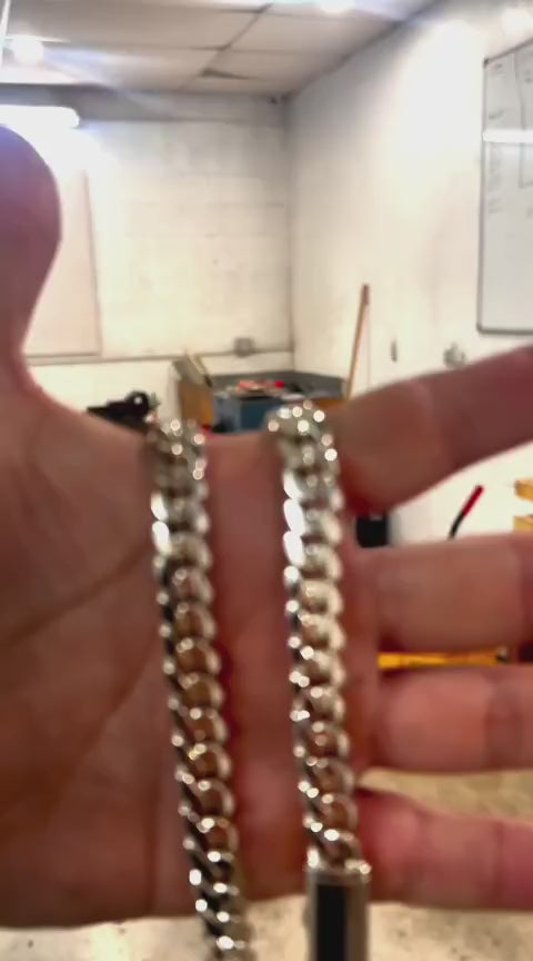 RARE PRINCE by CARAT SUTRA | 10mm Wide Solid Miami Cuban Link Chain | 925 Sterling Silver Chain | Men's Jewelry | With Certificate of Authenticity and 925 Hallmark