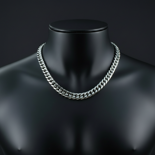 10mm 3 linked Retro Solid Curb Link Chain | 925 Sterling Silver with Hallmark