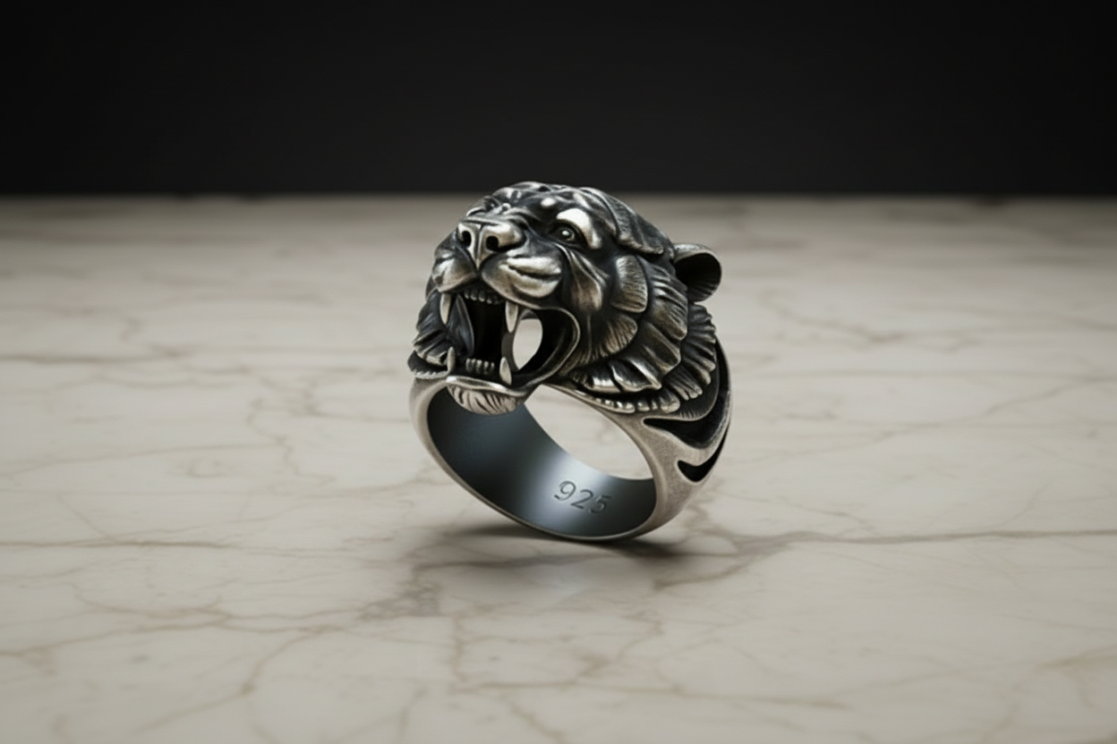 Combo for 16mm Solid Cuban Chain, Bracelet With Stones on Lock and Lion Pendant in 999 Silver white finish - caratsutra