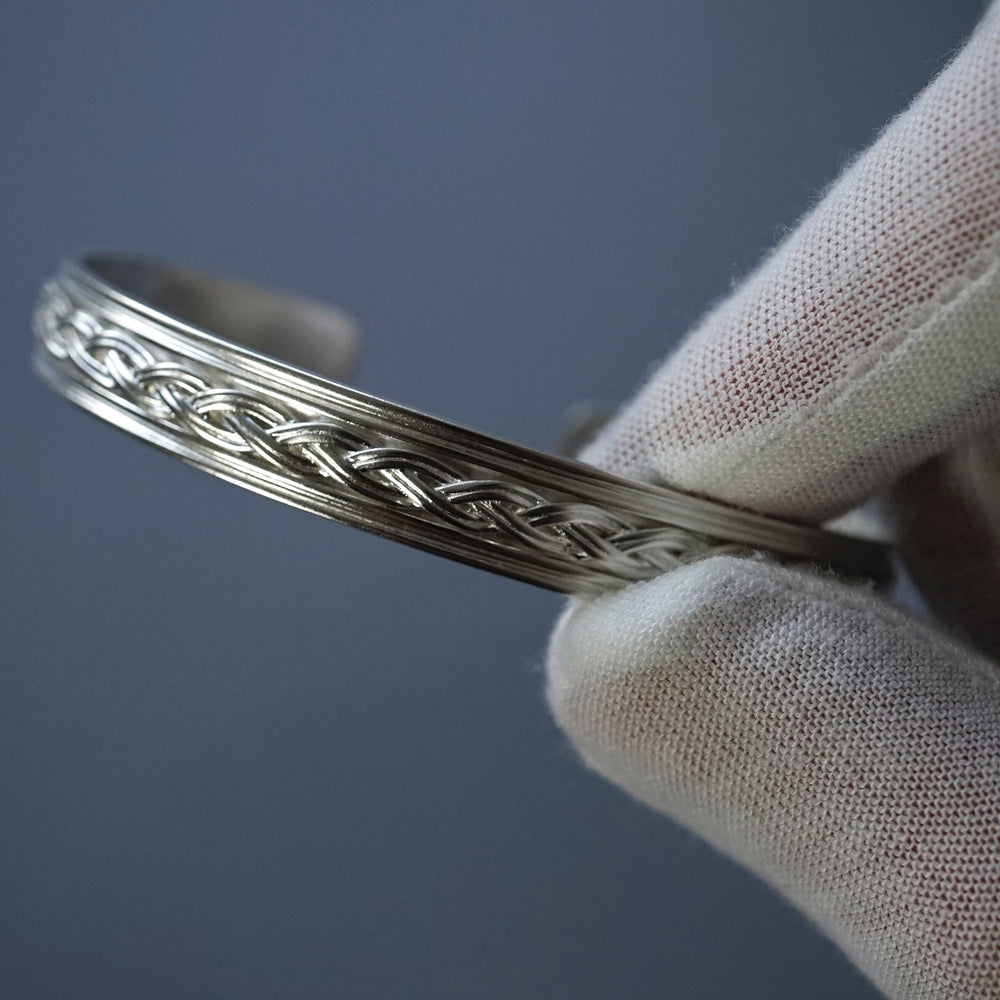 RARE PRINCE by CARAT SUTRA | Adjustable Braided Style Bangle/kadaa/Handcuff for Men & Boys | 925 Sterling Silver Bracelet | Men's Jewelry | With Certificate of Authenticity and 925 Hallmark - caratsutra
