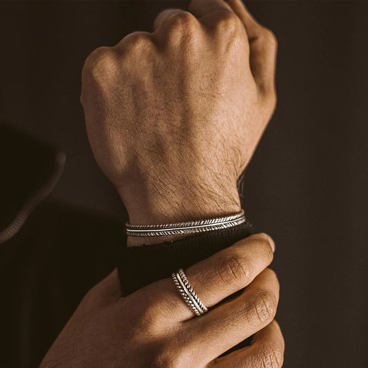 RARE PRINCE by CARAT SUTRA | Unique Thin Feather Bangle/kadaa/Handcuff for Men & Boys | 925 Sterling Silver Bracelet | Men's Jewelry | With Certificate of Authenticity and 925 Hallmark
