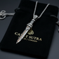 RARE PRINCE by CARAT SUTRA | Unique Designed Sword Pendant Studded with Cubic Zircons for Men | 925 Sterling Silver Oxidized Pendant | Men's Jewelry | With Certificate of Authenticity and 925 Hallmark - caratsutra