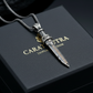 RARE PRINCE by CARAT SUTRA | Unique Designed Sword Pendant Studded with Cubic Zircons for Men | 925 Sterling Silver Oxidized Pendant | Men's Jewelry | With Certificate of Authenticity and 925 Hallmark - caratsutra
