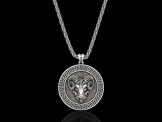 RARE PRINCE by CARAT SUTRA | Unique Designed Pendant for Aries Zodiac for Men | 925 Sterling Silver Oxidized Pendant | Men's Jewelry | With Certificate of Authenticity and 925 Hallmark - caratsutra