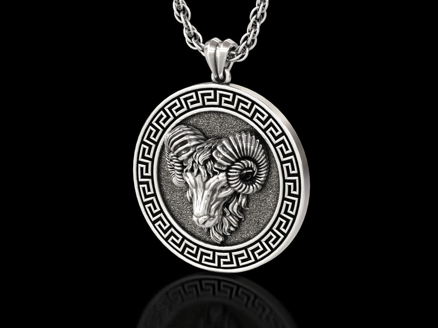 RARE PRINCE by CARAT SUTRA | Unique Designed Pendant for Aries Zodiac for Men | 925 Sterling Silver Oxidized Pendant | Men's Jewelry | With Certificate of Authenticity and 925 Hallmark