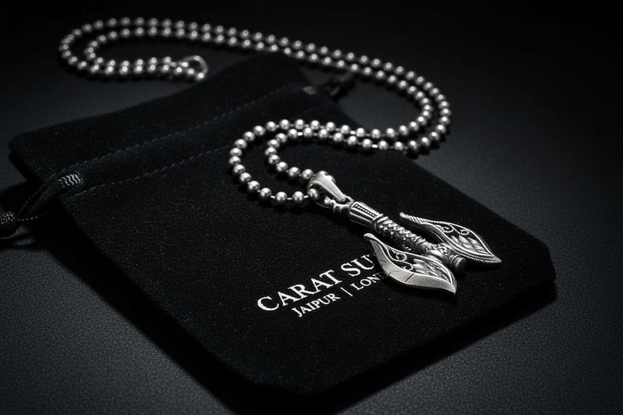 RARE PRINCE by CARAT SUTRA | Unique Viking War Axe Designed Pendant for Men | 925 Sterling Silver Oxidized Pendant | Men's Jewelry | With Certificate of Authenticity and 925 Hallmark - caratsutra