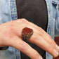 RARE PRINCE by CARAT SUTRA | Unique Turkish Style Ring with Natural Red Agate | 925 Sterling Silver Oxidized Ring | Men's Jewelry | With Certificate of Authenticity and 925 Hallmark - caratsutra