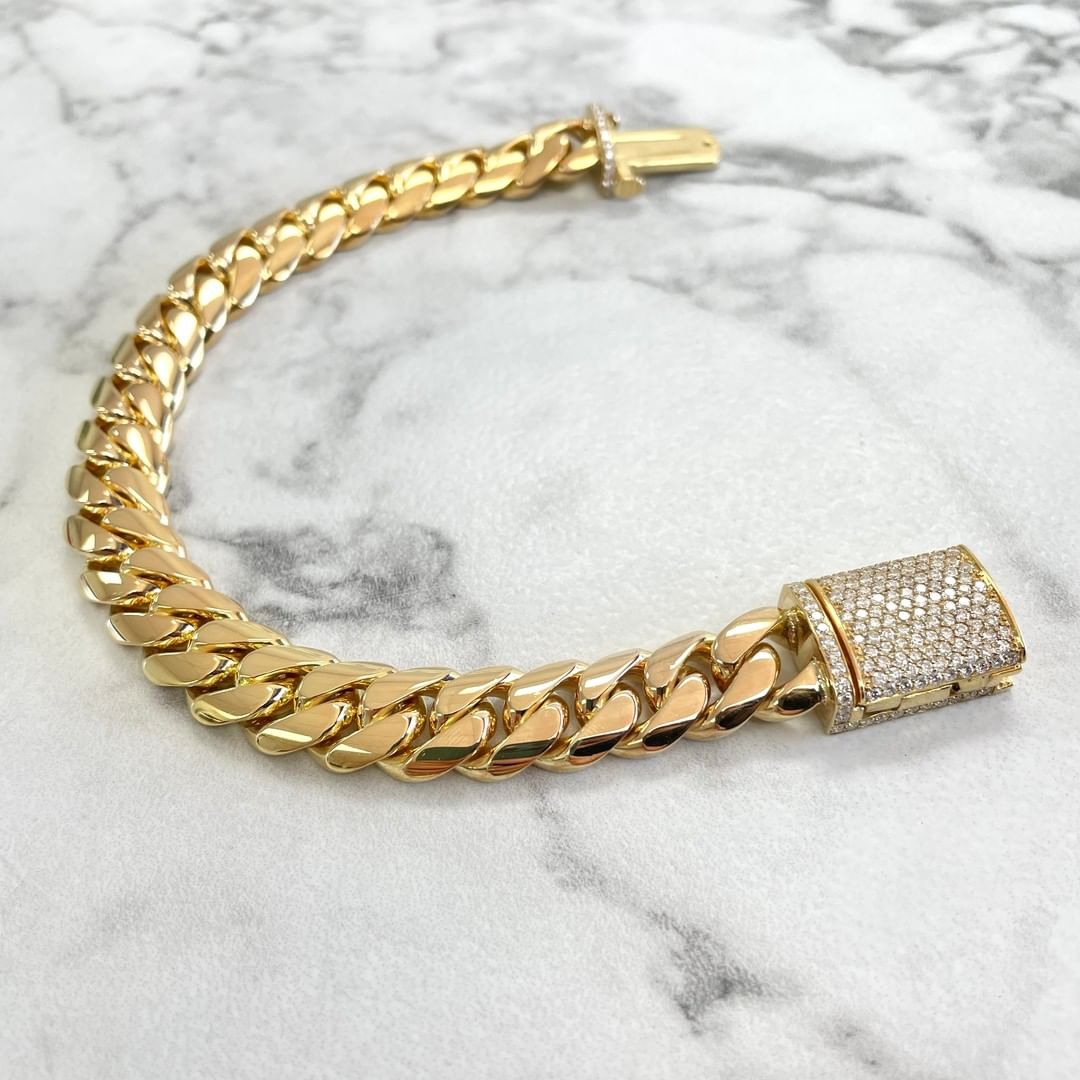 11mm Solid Cuban Link Bracelet in 14K Yellow Gold - Las Villas Jewelry |  Las Villas Jewelry