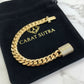RARE PRINCE by CARAT SUTRA | Solid 16mm Miami Cuban Link Bracelet with Iced Lock | 22kt Gold Micron Plated on 925 Sterling Silver Bracelet with AAA+ Quality Swarovski Diamonds | Men's Jewelry | With Certificate of Authenticity and 925 Hallmark - caratsutra