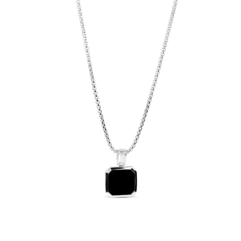 Black Onyx Stone Silver Ball Chain Necklace – LynnToddDesigns
