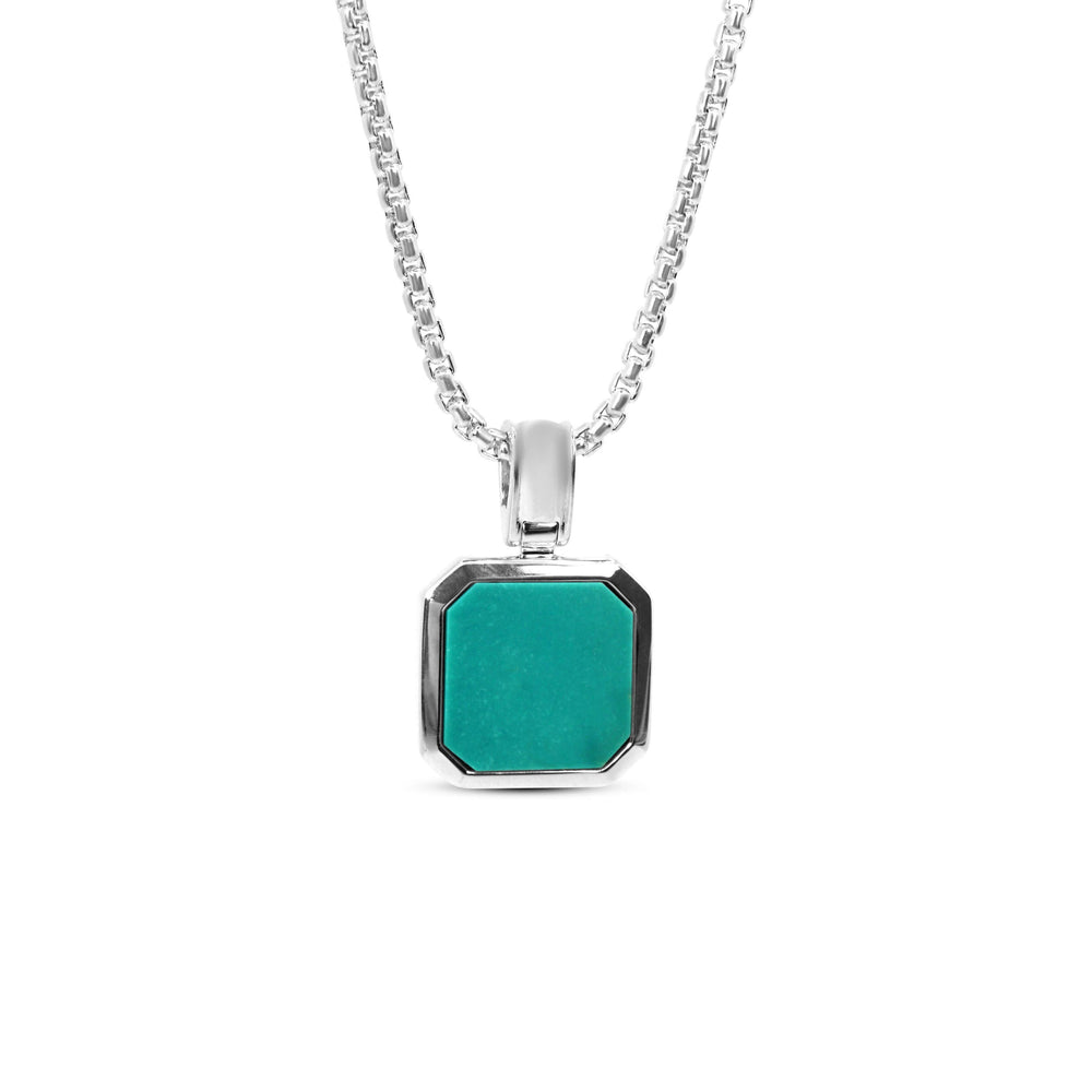 Simple Designed Silver Pendant in Natural Turquoise, 925 Sterling Silver Pendant With Certificate of Authenticity and 925 Hallmark