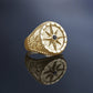 RARE PRINCE by CARAT SUTRA | Exclusive Signet Style Compass Ring, Sterling Silver 925 Ring | Jewellery for Men| With Certificate of Authenticity and 925 Hallmark - caratsutra