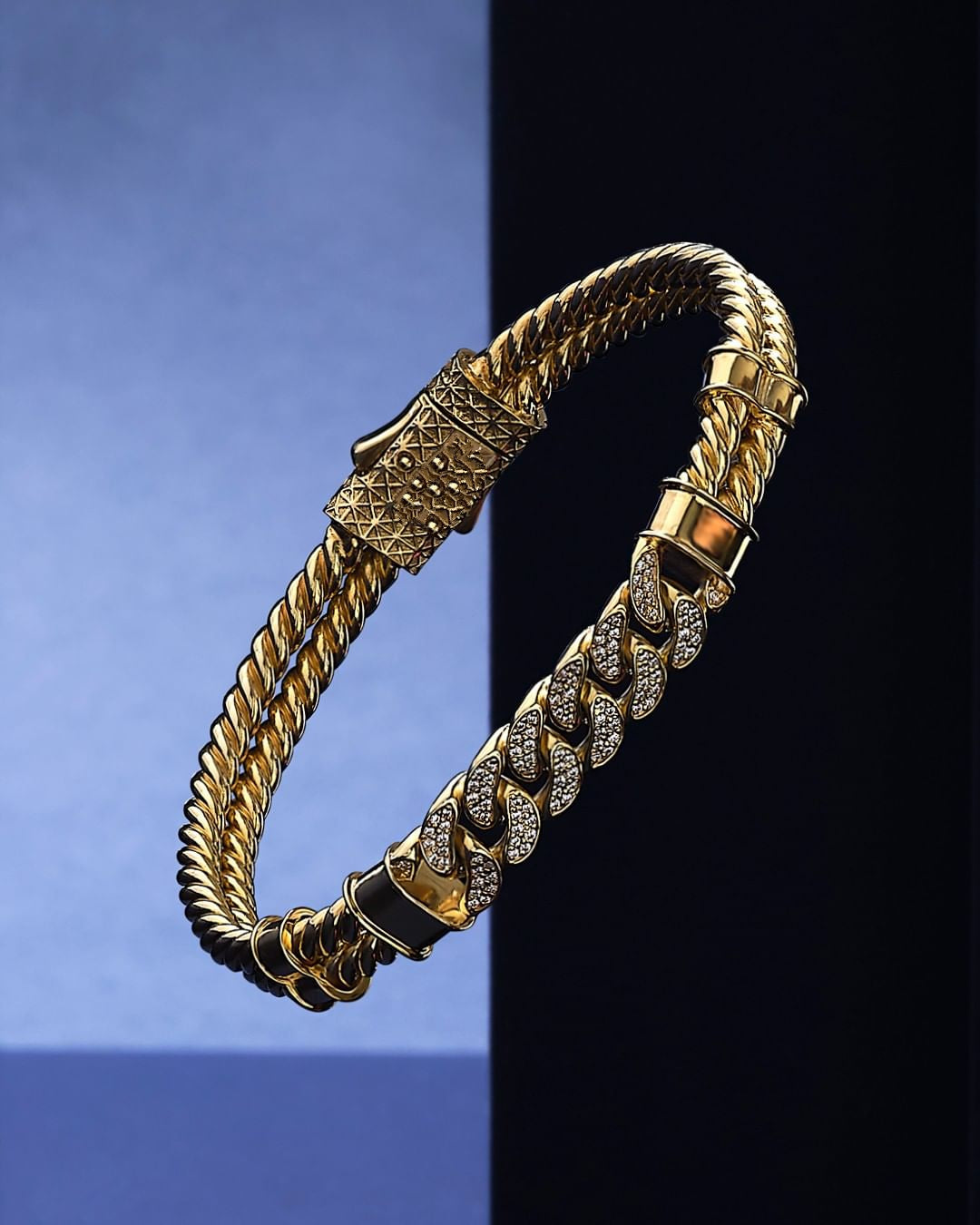 Buy Sahiba Gems Exclusive 925 Sterling Silver Flexible Mesh Bangle Bracelet  Magnetic Clasp Golden at Amazonin