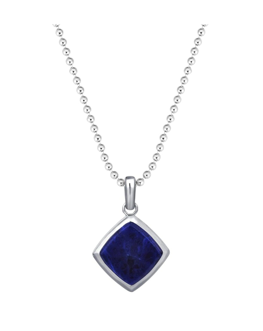 Amour 40 CT TGW Created Blue Sapphire Men's Tennis Necklace in Black  Rhodium Plated Sterling Silver JMS011229 - Jewelry - Jomashop