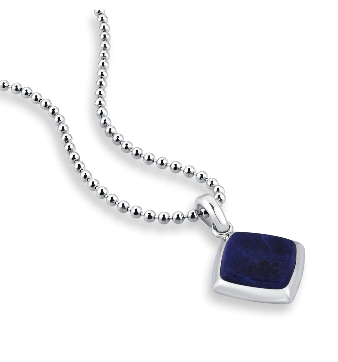 RARE PRINCE by CARAT SUTRA | Unique Designed Silver Pendant in Natural Sodalite for Men, 925 Sterling Silver Pendant | Men's Jewelry | With Certificate of Authenticity and 925 Hallmark - caratsutra