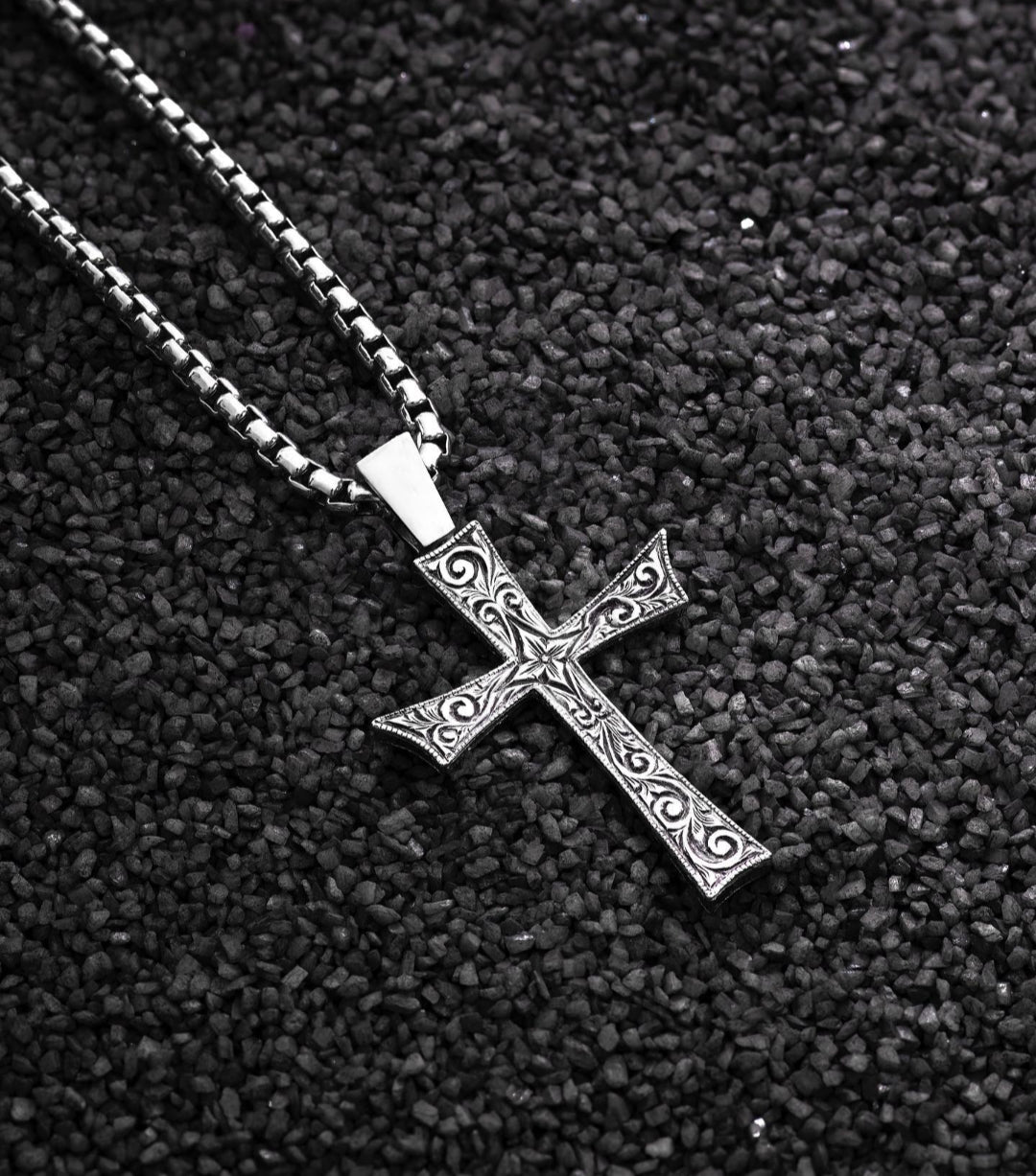 Simply Silver Cubic Zirconia Cross Pendant Necklace, Silver at John Lewis &  Partners