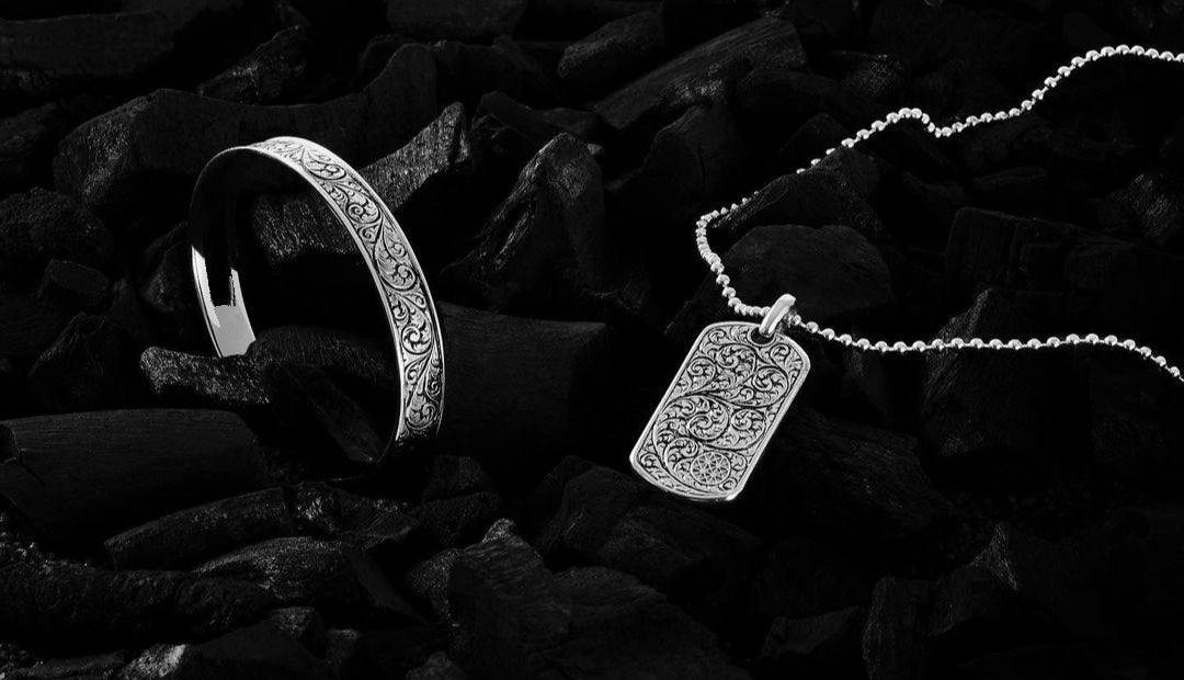 RARE PRINCE by CARAT SUTRA | Unique Samurai Engraved Tag Pendant for Men | 22kt Gold Micron Plated 925 Sterling Silver Pendant | Men's Jewelry | With Certificate of Authenticity and 925 Hallmark - caratsutra
