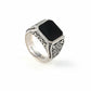 RARE PRINCE by CARAT SUTRA | Unique Turkish Style Ring with Natural Black Onyx | 925 Sterling Silver Oxidized Ring | Men's Jewelry | With Certificate of Authenticity and 925 Hallmark - caratsutra