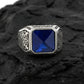RARE PRINCE by CARAT SUTRA | Unique Turkish Style Ring with Natural Lapis Lazuli | 925 Sterling Silver Oxidized Ring | Men's Jewelry | With Certificate of Authenticity and 925 Hallmark - caratsutra