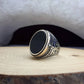 RARE PRINCE by CARAT SUTRA | Unique Turkish Style Ring with Natural Black Onyx | 925 Sterling Silver Oxidized Ring | Men's Jewelry | With Certificate of Authenticity and 925 Hallmark - caratsutra