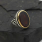 RARE PRINCE by CARAT SUTRA | Unique Turkish Style Ring with Natural Red Agate  | 925 Sterling Silver Oxidized Ring | Men's Jewelry | With Certificate of Authenticity and 925 Hallmark - caratsutra