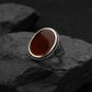 RARE PRINCE by CARAT SUTRA | Unique Turkish Style Ring with Natural Red Agate  | 925 Sterling Silver Oxidized Ring | Men's Jewelry | With Certificate of Authenticity and 925 Hallmark - caratsutra