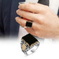 RARE PRINCE by CARAT SUTRA | Unique Turkish Style Ring with Natural Black Onyx for Men, Oxidized Sterling Silver 925 Ring | Jewellery for Men| With Certificate of Authenticity and 925 Hallmark - caratsutra