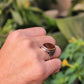RARE PRINCE by CARAT SUTRA | Unique Turkish Style Ring with Natural Red Agate  | 925 Sterling Silver Oxidized Ring | Men's Jewelry | With Certificate of Authenticity and 925 Hallmark - caratsutra