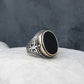 RARE PRINCE by CARAT SUTRA | Unique Turkish Style Ring with Natural Black Onyx | 925 Sterling Silver Oxidized Ring | Men's Jewelry | With Certificate of Authenticity and 925 Hallmark - caratsutra