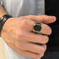 RARE PRINCE by CARAT SUTRA | Unique Turkish Style Ring with Natural Black Onyx | 925 Sterling Silver Oxidized Ring | Men's Jewelry | With Certificate of Authenticity and 925 Hallmark - caratsutra