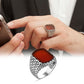 RARE PRINCE by CARAT SUTRA | Unique Turkish Gucci Style Ring with Natural Red Agate | 925 Sterling Silver Oxidized Ring | Men's Jewelry | With Certificate of Authenticity and 925 Hallmark - caratsutra