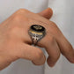 RARE PRINCE by CARAT SUTRA | Unique Turkish Style Ring with Natural Black Onyx | 925 Sterling Silver Oxidized Ring | Men's Jewelry | With Certificate of Authenticity and 925 Hallmark - caratsutra