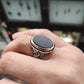 RARE PRINCE by CARAT SUTRA | Unique Turkish Style Ring with Natural Black Onyx  | 925 Sterling Silver Oxidized Ring | Men's Jewelry | With Certificate of Authenticity and 925 Hallmark - caratsutra