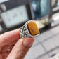 RARE PRINCE by CARAT SUTRA | Unique Turkish Style Ring with Natural Tiger Eye | 925 Sterling Silver Oxidized Ring | Men's Jewelry | With Certificate of Authenticity and 925 Hallmark - caratsutra
