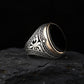 RARE PRINCE by CARAT SUTRA | Unique Turkish Style Ring with Natural Black Onyx | 925 Sterling Silver Oxidized Ring | Men's Jewelry | With Certificate of Authenticity and 925 Hallmark - caratsutra