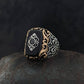 RARE PRINCE by CARAT SUTRA | Unique Turkish Style Ring with Natural Black Onyx | 925 Sterling Silver Oxidized Ring | Men's Jewelry | With Certificate of Authenticity and 925 Hallmark - caratsutra