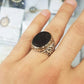 RARE PRINCE by CARAT SUTRA | Unique Turkish Style Ring with Natural Black Onyx | 925 Sterling Silver Oxidized Ring | Men's Jewelry | With Certificate of Authenticity and 925 Hallmark - caratsutra