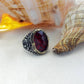 RARE PRINCE by CARAT SUTRA | Unique Turkish Style Ring with Faceted S Ruby | 925 Sterling Silver Oxidized Ring | Men's Jewelry | With Certificate of Authenticity and 925 Hallmark - caratsutra