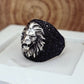 RARE PRINCE by CARAT SUTRA | Unique Turkish Style Oxidized Silver Lion Ring with Black Zircom | 925 Sterling Silver Oxidized Ring | Men's Jewelry | With Certificate of Authenticity and 925 Hallmark - caratsutra