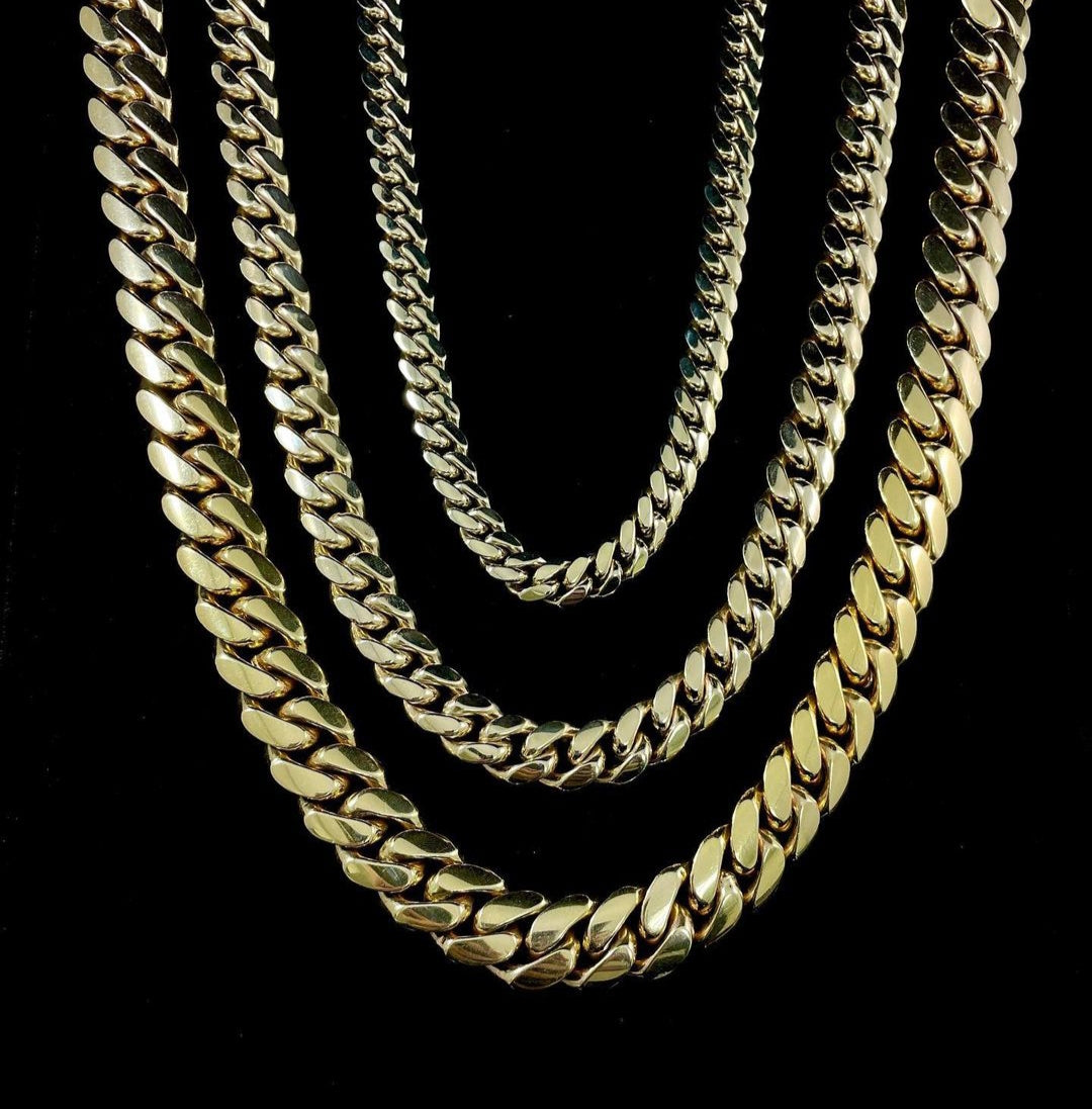 RARE PRINCE by CARAT SUTRA | 16mm Wide Solid Miami Cuban Link Chain | 22kt Gold Micron Plated 925 Sterling Silver Chain | Men's Jewelry | With Certificate of Authenticity and 925 Hallmark - caratsutra
